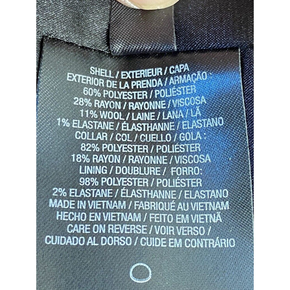 T Tahari Blazer Jacket Womens 8 Black Wool Lined Career Long Sleeve Collared - Picture 14 of 16